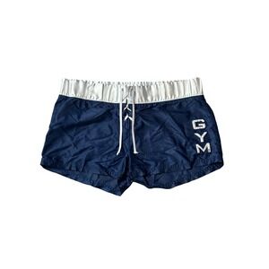 Y2K Vintage Abercrombie & Fitch Gym Issue Nylon Boxing Shorts Navy Blue M